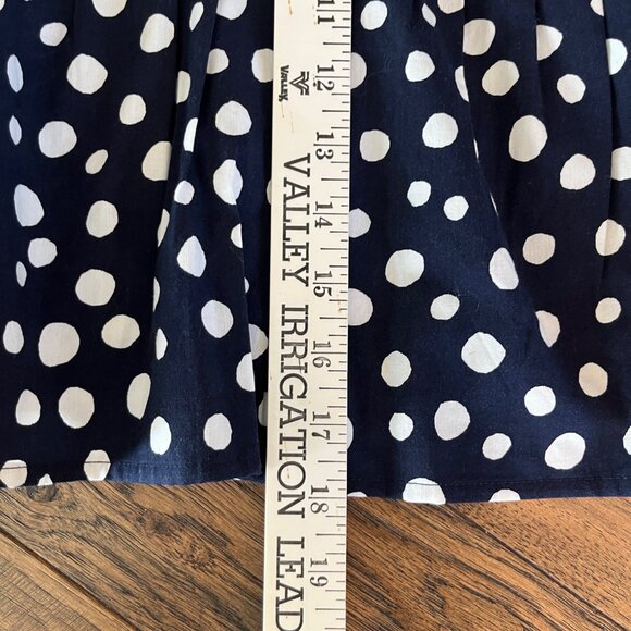 NWT Loft Navy Polka Dot Blouse Peplum Flutter Sleeves Women’s Top Size Medium - Picture 8 of 13